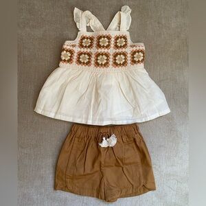 Haute Hippie Cream and Brown Kids Matching Set